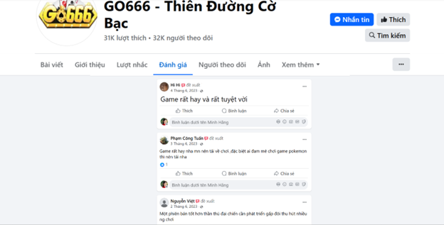 Đánh giá của người chơi Hi Hi, Phạm Công Tuấn và Nguyễn Việt về Go666