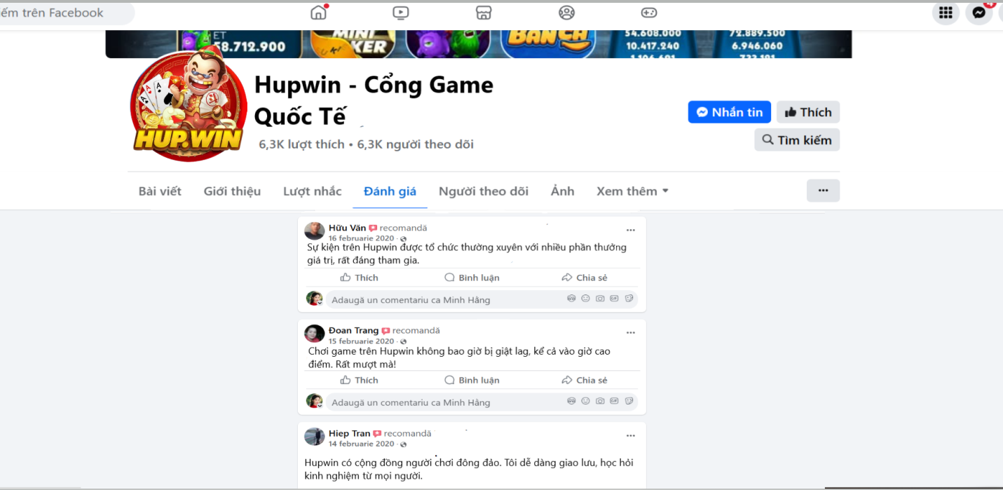 Đánh giá của người chơi Hữu Văn, Đoan Trang, Hiệp Trần về Hupwin
