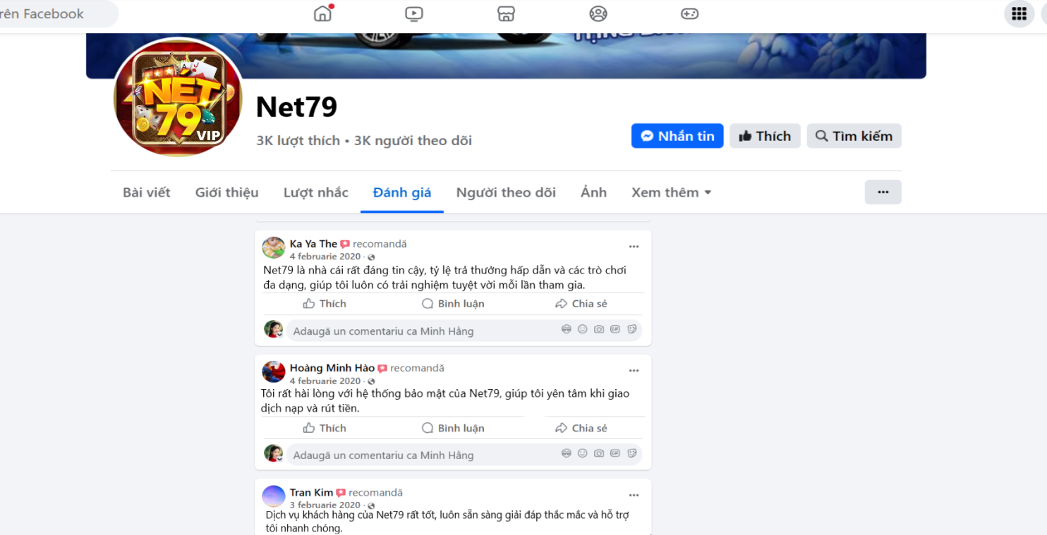 Đánh giá của người chơi Ka Ya The, Hoàng Minh Hào, Trần Kim về Net79