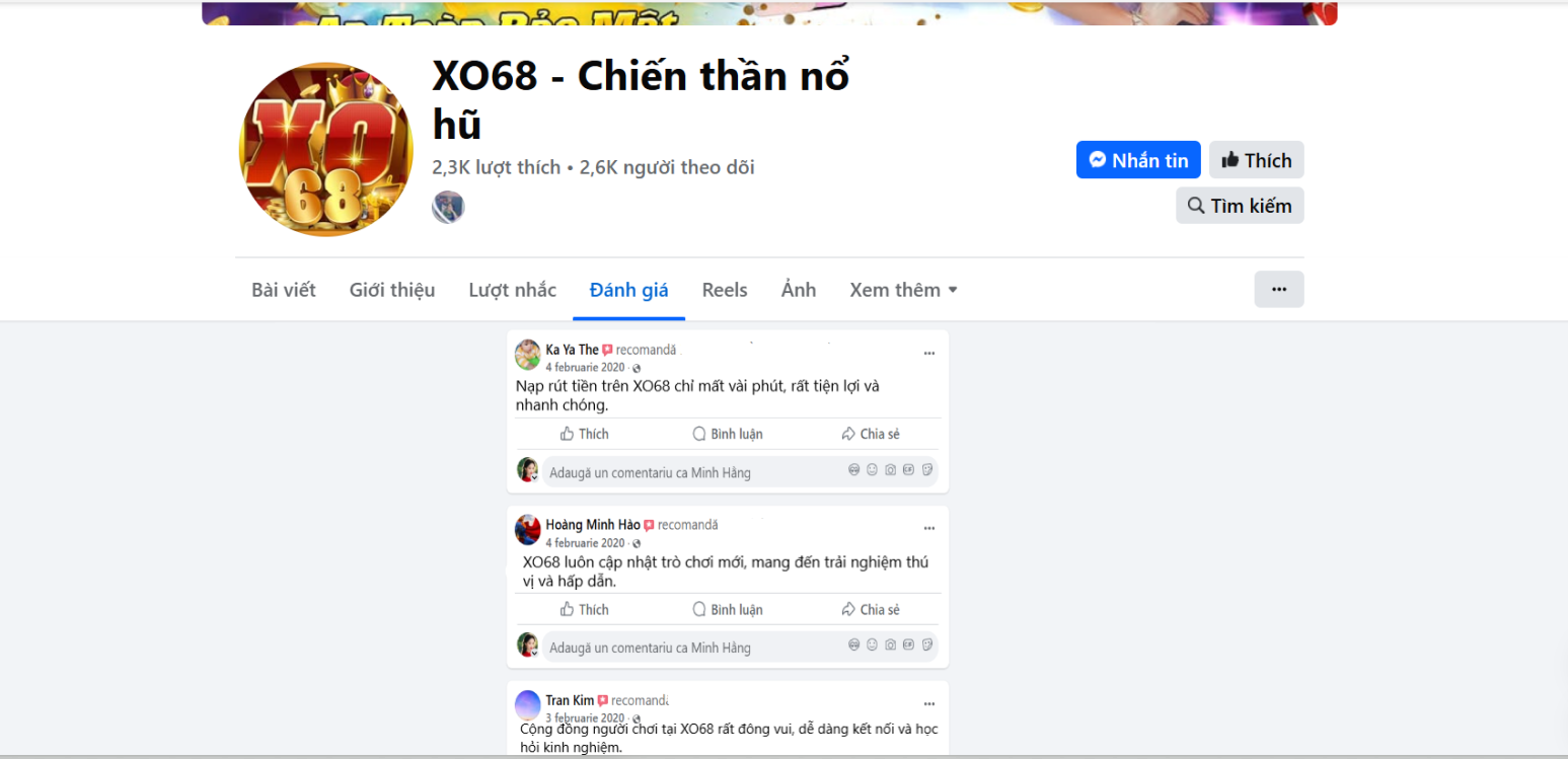 Đánh giá của người chơi Ka Ya The, Hoàng Minh, Trần Kim về Xo68