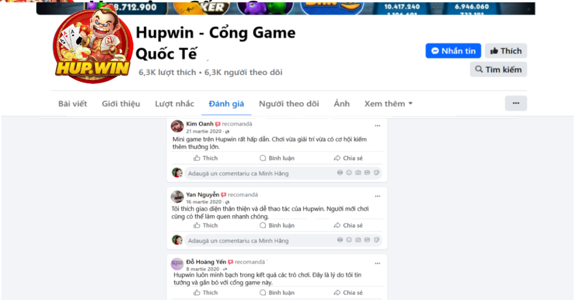 Đánh giá của người chơi Kim Oanh, Yan Nguyễn và Đỗ Hoàng yến về Hupwin