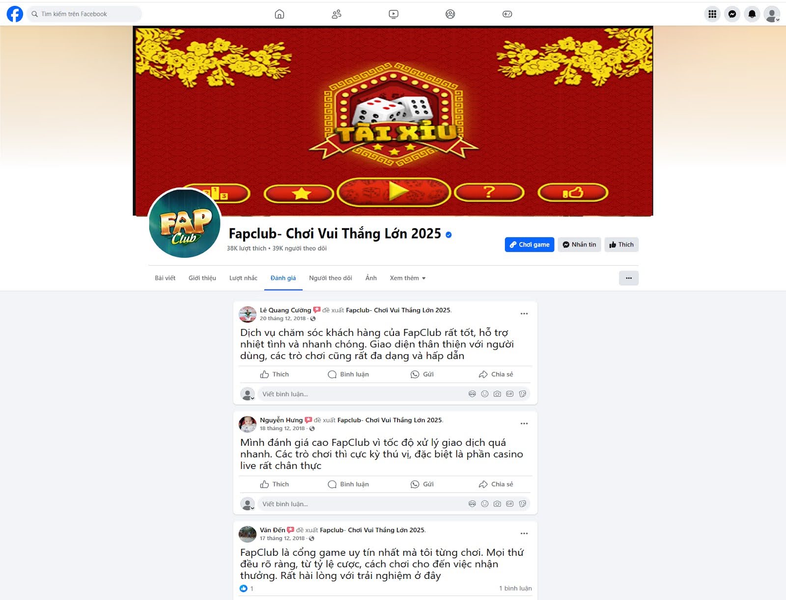 Đánh giá của người chơi Lê Quang Cường, Nguyễn Hưng, Văn Đến về cổng game fapclub