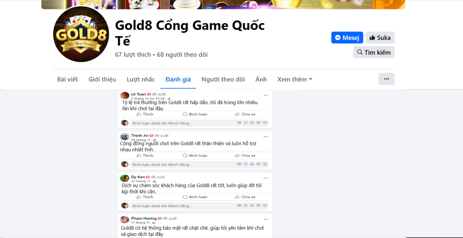 Đánh giá của người chơi Lê Tuan, Thịnh Jin, Dy Ken và Phạm Hương về Gold8
