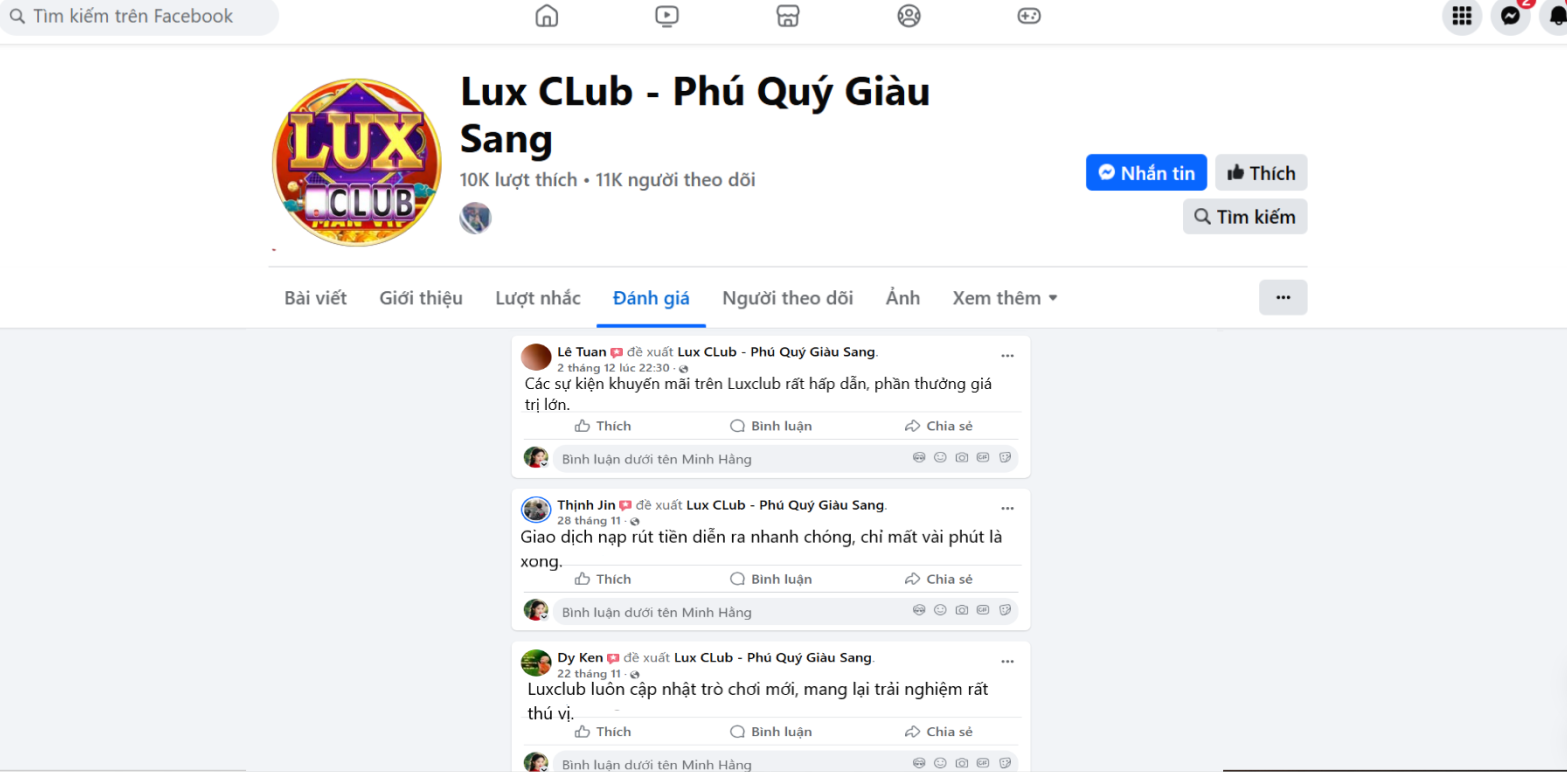 Đánh giá của người chơi Lê Tuan, Thịnh Jin, Dy Ken về cổng game Luxclub