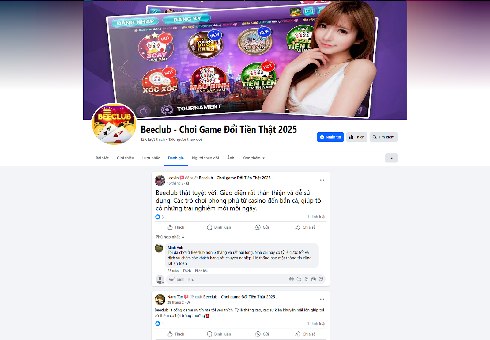 Đánh giá của người chơi Leexin, Minh Anh, Nam Tào về cổng game Beeclub