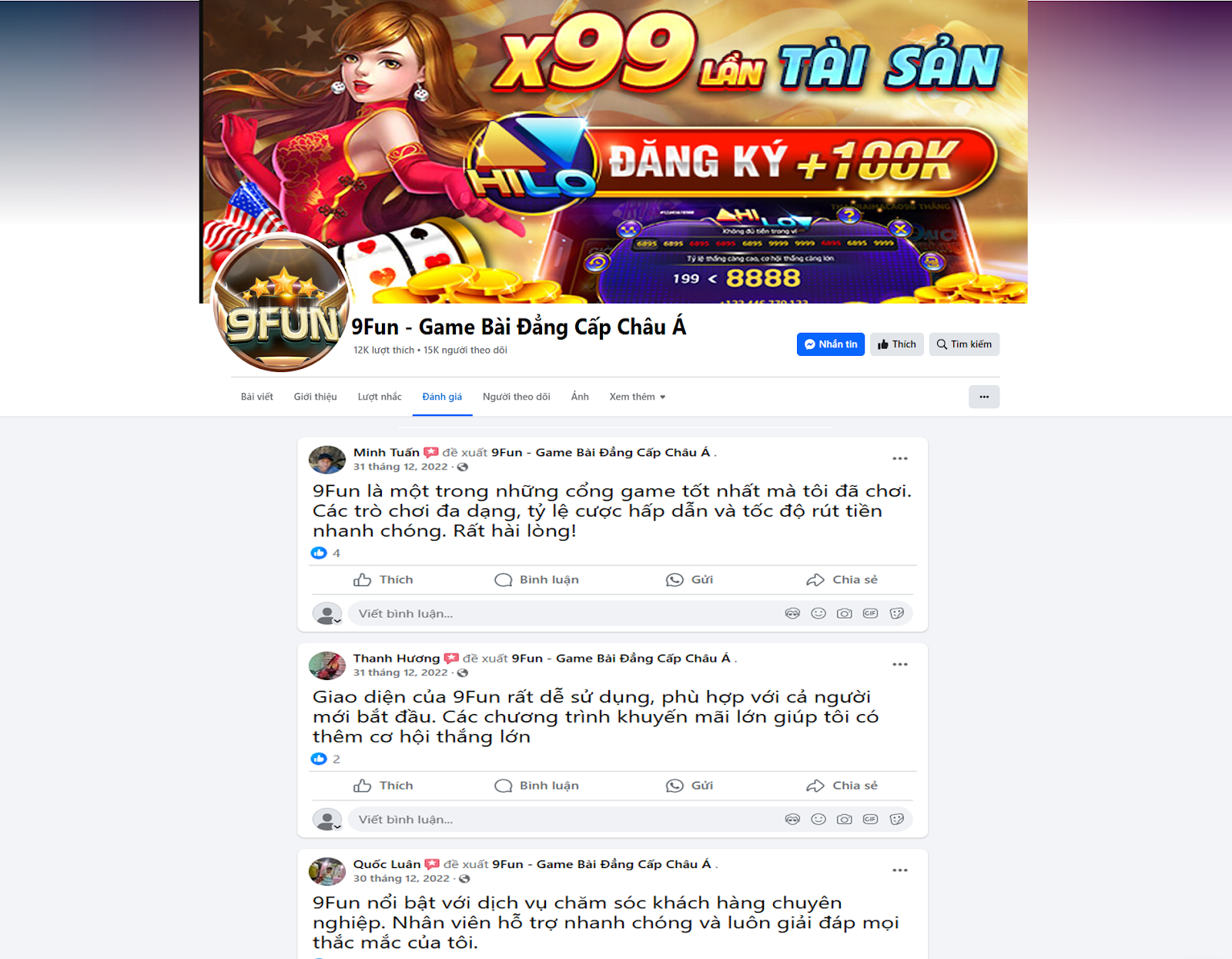 Đánh giá của người chơi Minh Tuấn, Thanh Hương, Quốc Luân về cổng game 9Fun