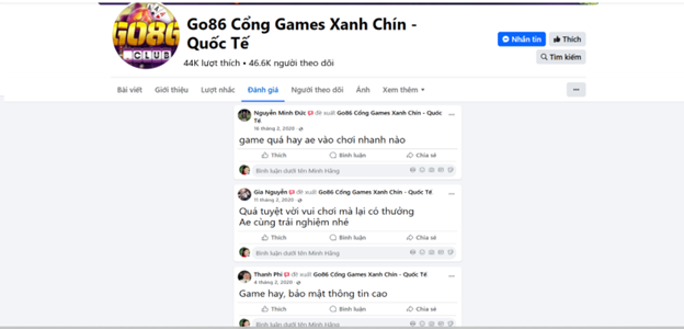 Đánh giá của người chơi Nguyễn Minh Đức, Gia Nguyễn, Thanh Phi về Go86