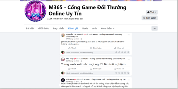 Đánh giá của người chơi Ceto Sauna Việt Nam và Thùy Chi về cổng game M365