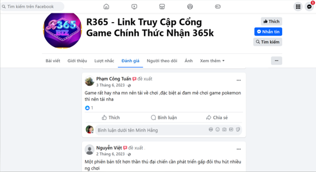 Đánh giá của người chơi Phạm Công Tuấn và Nguyễn Việt về cổng game R365