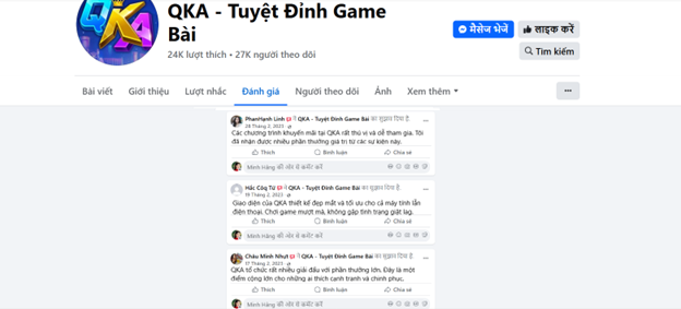 Đánh giá của người chơi PhanHanh Linh, Hắc Coq Tu, Chau Minh Nhựt về QKA