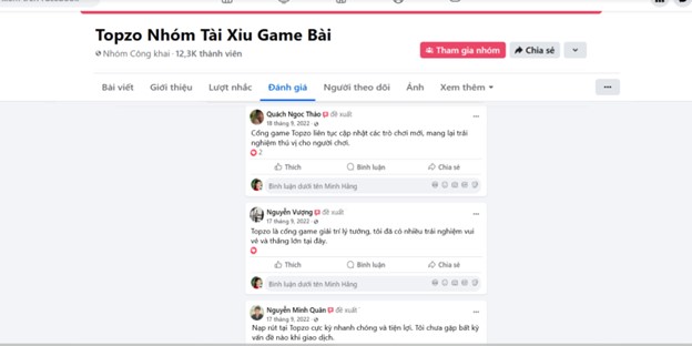 Đánh giá của người chơi Quách Ngọc Thảo, Nguyễn Vượng, Nguyễn Minh Quân về Topzo
