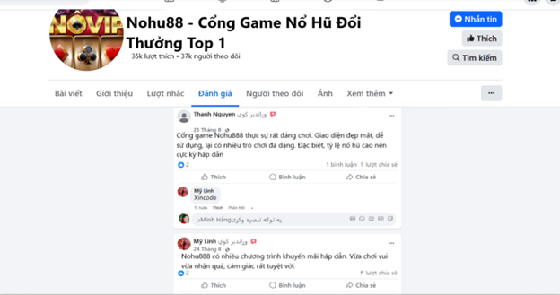 Đánh giá của người chơi Thanh Nguyễn và Mỹ Linh về Nohu888