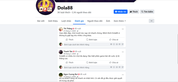 Đánh giá của người chơi Nguyễn Bảnh, Hồ Lực và Bát Nhã về Dola88