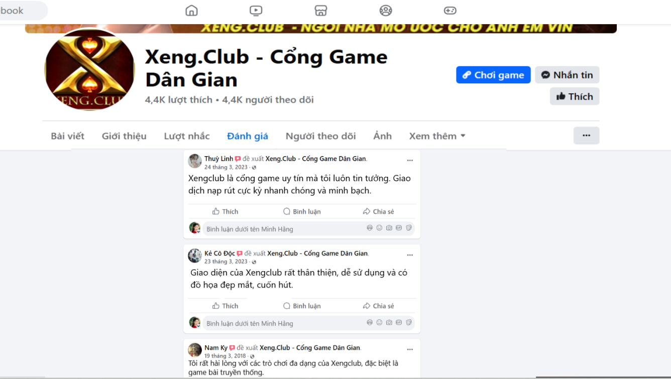 Đánh giá của người chơi Thùy Linh, Kẻ Cô Độc, Nam Kỳ về Xengclub