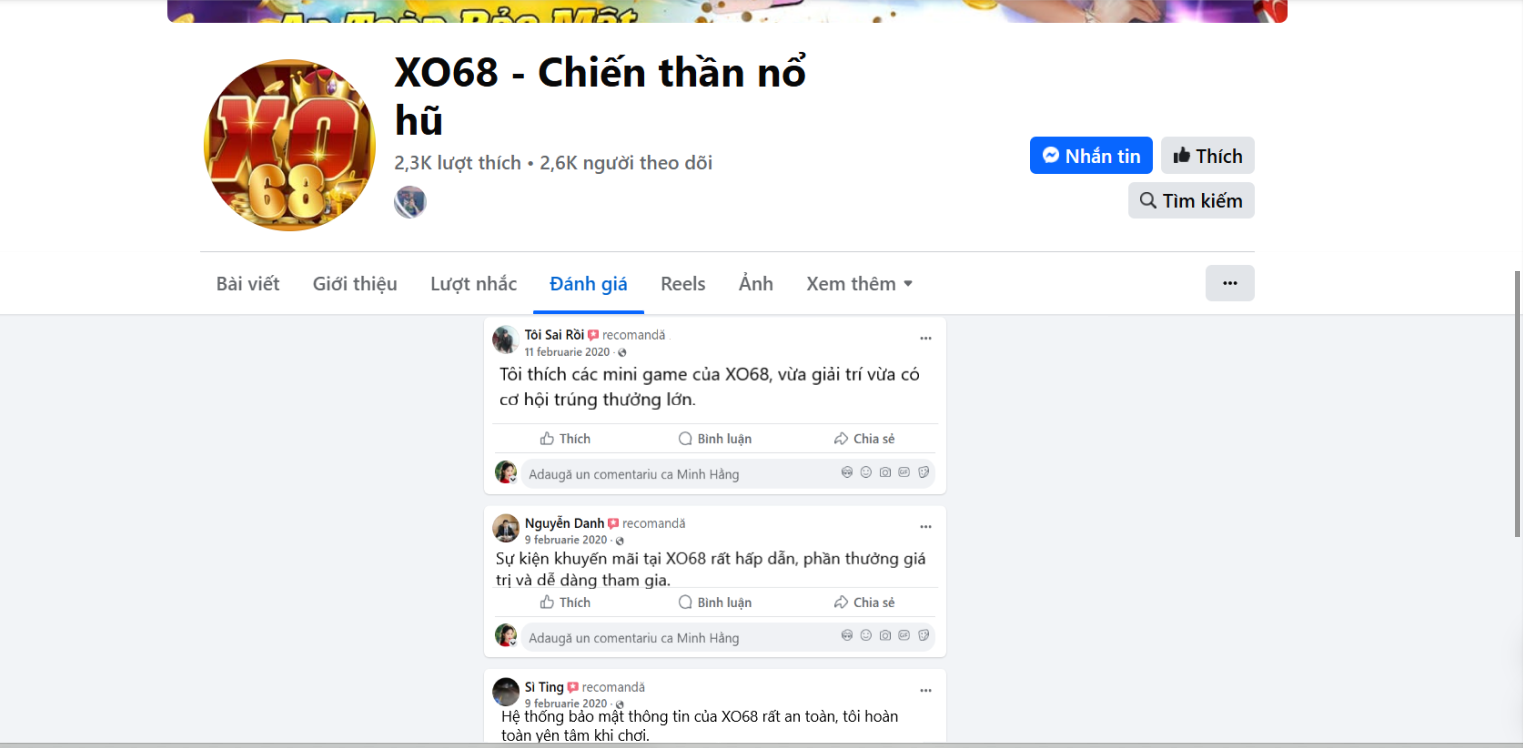 Đánh giá của người chơi Tôi Sai Rồi, Nguyễn Danh Si Ting về Xo68