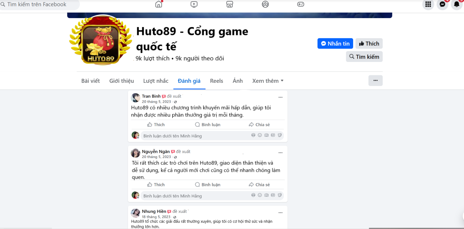 Đánh giá của người chơi Tran Binh, Nguyễn Ngân, Nhung Hiền về Huto89