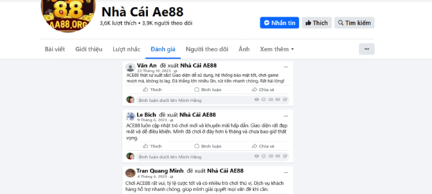 Đánh giá của người chơi Văn An, Le Bich, Tran Minh Quang về ACE88