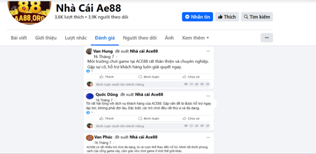 Đánh giá của người chơi Van Hung, Quốc Dũng và Van Phúc