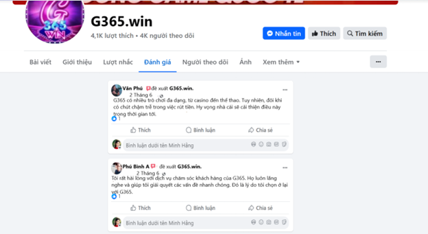 Đánh giá của người chơi Văn Phú và Phú Bình A về cổng game G365