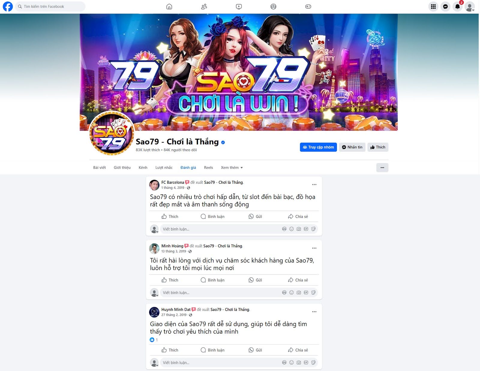 Đánh giá về cổng game Sao79 của người chơi FC Barcelona, Minh Hoàng, Huynh Minh Dat