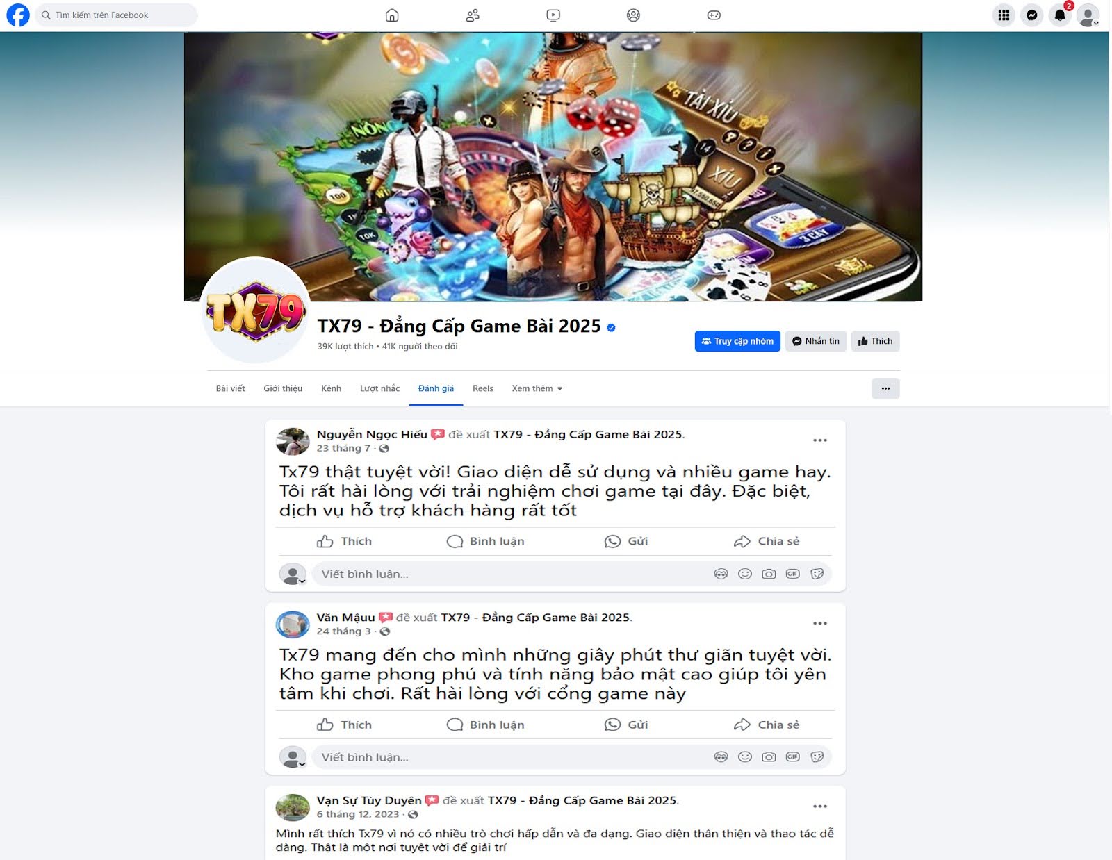 Đánh giá về cổng game TX79 của người chơi Nguyễn Ngọc Hiếu, Văn Mậuu, Vạn Sự Tuỳ Duyên