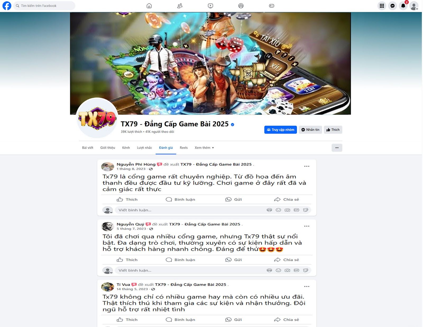 Đánh giá về cổng game TX79 của người chơi Nguyễn Phi Hùng, Nguyễn Quý, Tí Vua